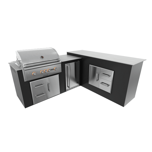 RTA Outdoor Living  M6 L-Shape Refrigeration Island With Storage Bar Island