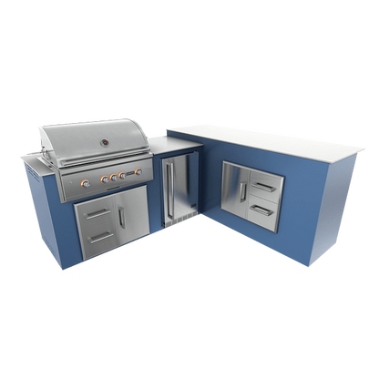 RTA Outdoor Living  M6 L-Shape Refrigeration Island With Storage Bar Island