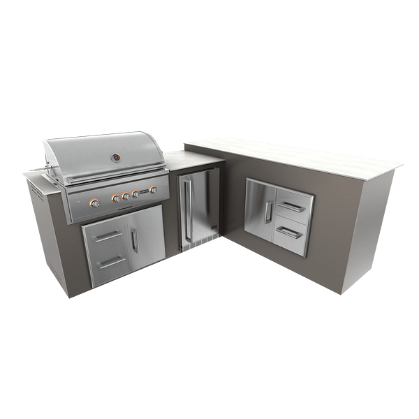RTA Outdoor Living  M6 L-Shape Refrigeration Island With Storage Bar Island