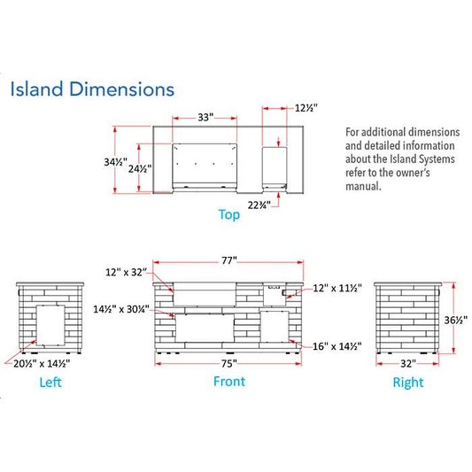 Fire Magic 6 ft. BBQ Island with Polished Black Lava Counter, Storage Drawers and Access Doors - DC660-FOD-77BA - BetterPatio.com