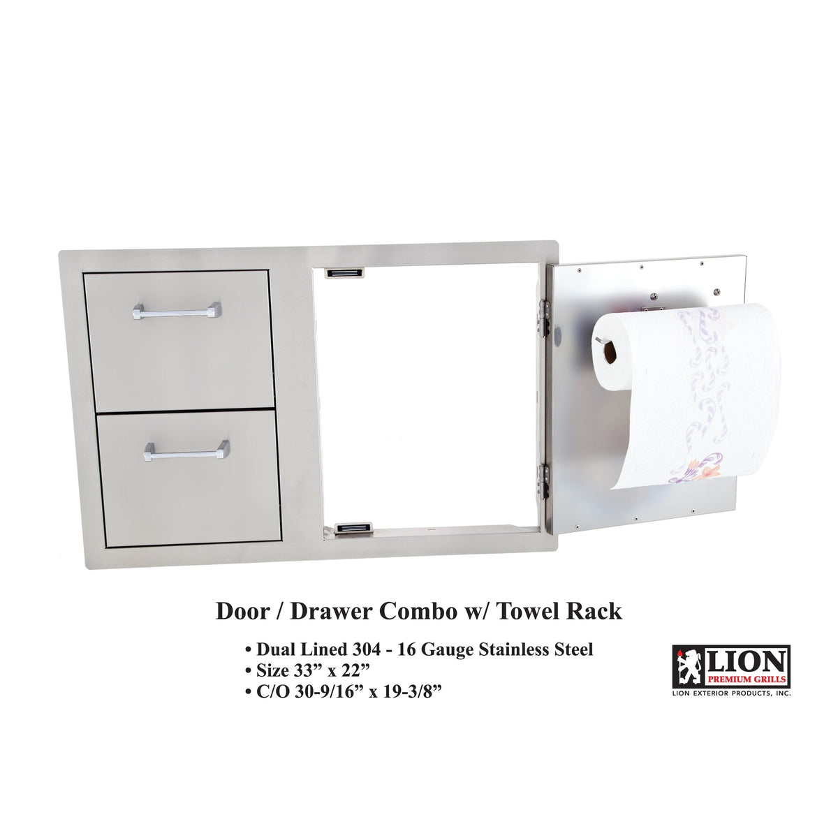 Door and Drawer Combo with Towel Rack
