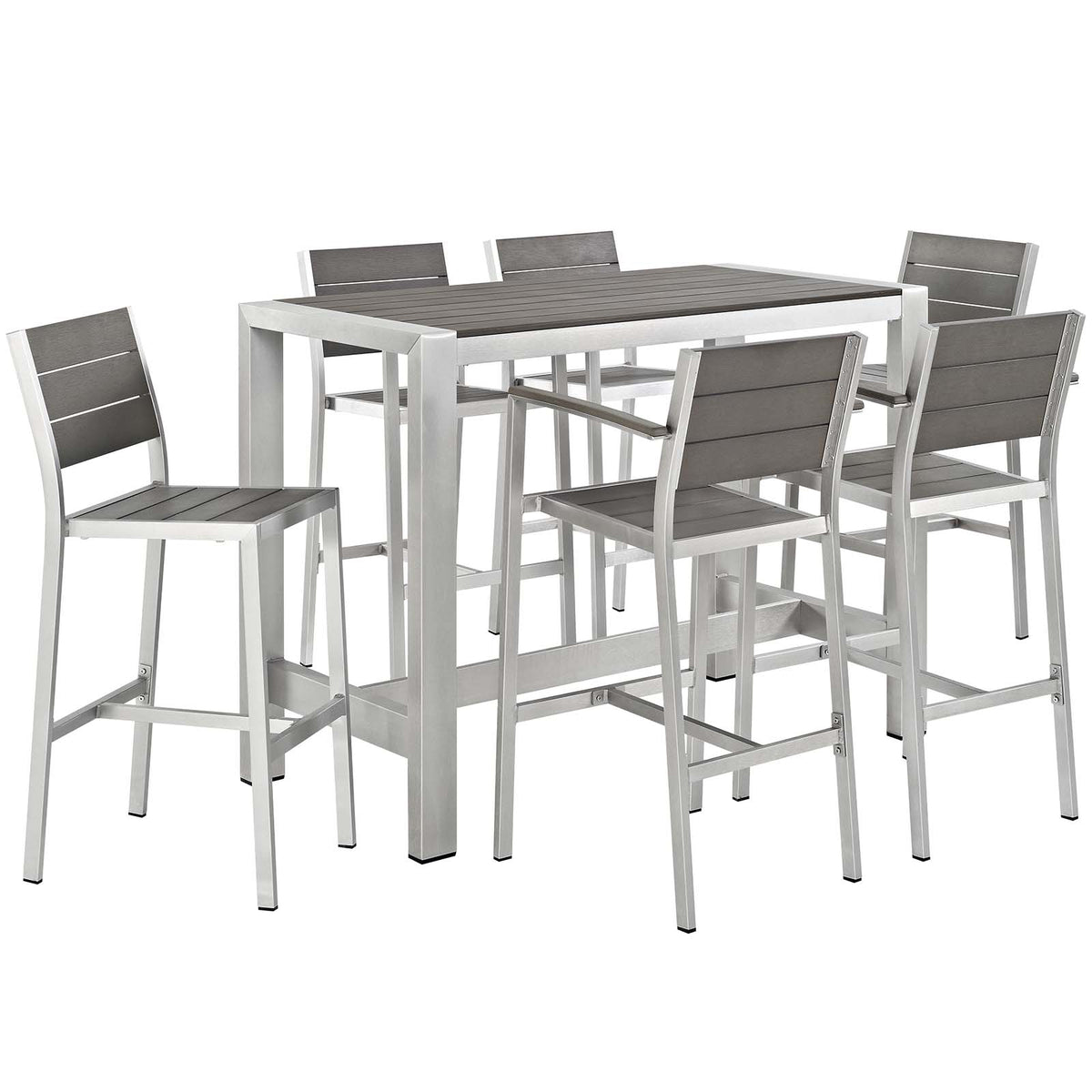 Modway Shore 7 Piece Outdoor Patio Aluminum Dining Set EEI 2587 BetterPatio