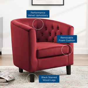 ModwayModway Prospect Performance Velvet Armchair EEI-2613 EEI-2613-MAR- BetterPatio.com