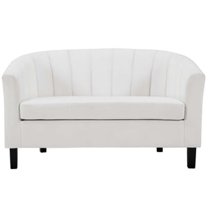 ModwayModway Prospect Channel Tufted Performance Velvet Loveseat EEI-3137 EEI-3137-WHI- BetterPatio.com