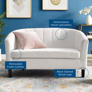 ModwayModway Prospect Channel Tufted Performance Velvet Loveseat EEI-3137 EEI-3137-WHI- BetterPatio.com