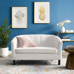 ModwayModway Prospect Channel Tufted Performance Velvet Loveseat EEI-3137 EEI-3137-WHI- BetterPatio.com