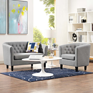 ModwayModway Prospect 2 Piece Upholstered Fabric Loveseat and Armchair Set EEI-3148 EEI-3148-LGR-SET- BetterPatio.com