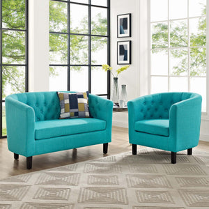 ModwayModway Prospect 2 Piece Upholstered Fabric Loveseat and Armchair Set EEI-3148 EEI-3148-PUR-SET- BetterPatio.com