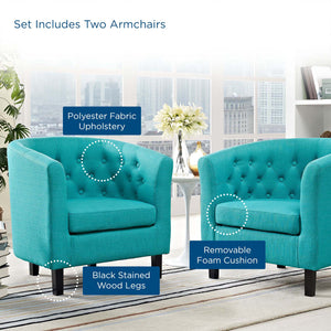 ModwayModway Prospect 2 Piece Upholstered Fabric Armchair Set EEI-3150 EEI-3150-PUR-SET- BetterPatio.com