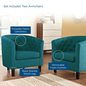 ModwayModway Prospect 2 Piece Upholstered Fabric Armchair Set EEI-3150 EEI-3150-TEA-SET- BetterPatio.com