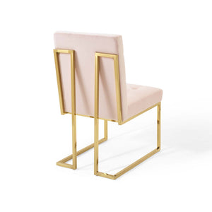 ModwayModway Privy Gold Stainless Steel Performance Velvet Dining Chair EEI-3744 EEI-3744-GLD-PNK- BetterPatio.com