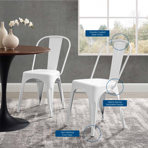 ModwayModway Promenade Bistro Dining Side Chair Set of 2 EEI-3859 EEI-3859-WHI- BetterPatio.com