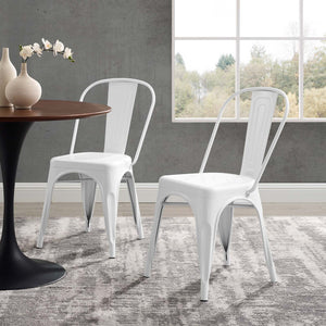 ModwayModway Promenade Bistro Dining Side Chair Set of 2 EEI-3859 EEI-3859-WHI- BetterPatio.com