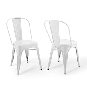 ModwayModway Promenade Bistro Dining Side Chair Set of 2 EEI-3859 EEI-3859-WHI- BetterPatio.com