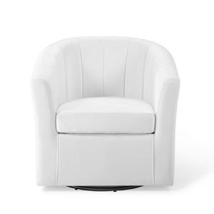 ModwayModway Prospect Performance Velvet Swivel Armchair EEI-4139 EEI-4139-WHI- BetterPatio.com