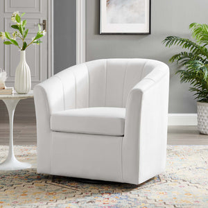 ModwayModway Prospect Performance Velvet Swivel Armchair EEI-4139 EEI-4139-WHI- BetterPatio.com