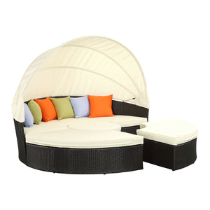 ModwayModway Quest Canopy Outdoor Patio Daybed EEI-983 EEI-983-EXP-WHI-SET- BetterPatio.com