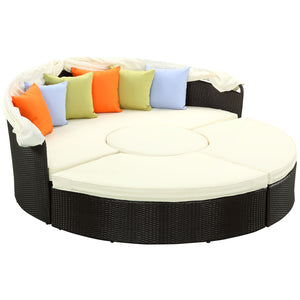 ModwayModway Quest Canopy Outdoor Patio Daybed EEI-983 EEI-983-EXP-WHI-SET- BetterPatio.com