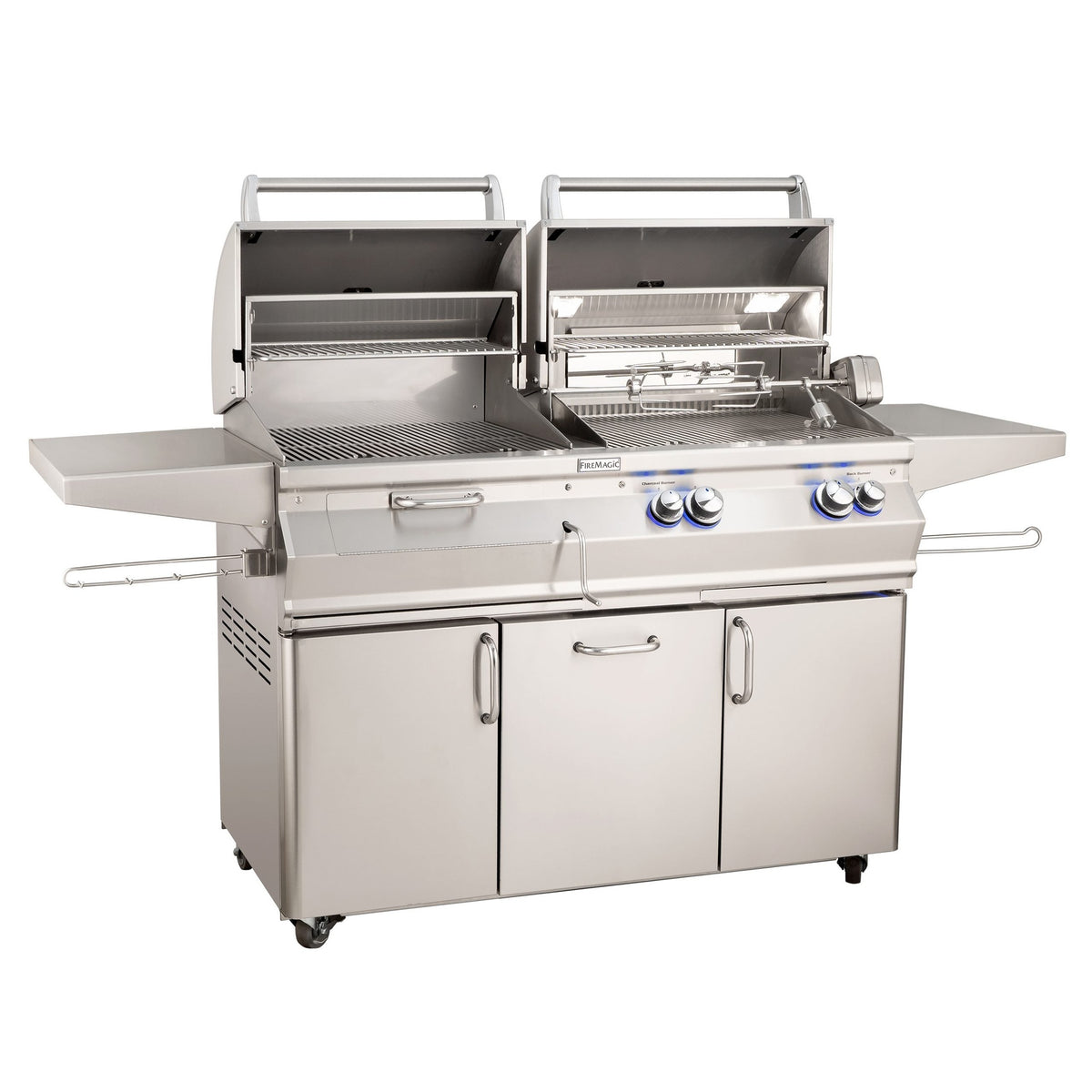Fire Magic  Aurora A830s Gas and Charcoal Combo Portable Grill - BetterPatio.com