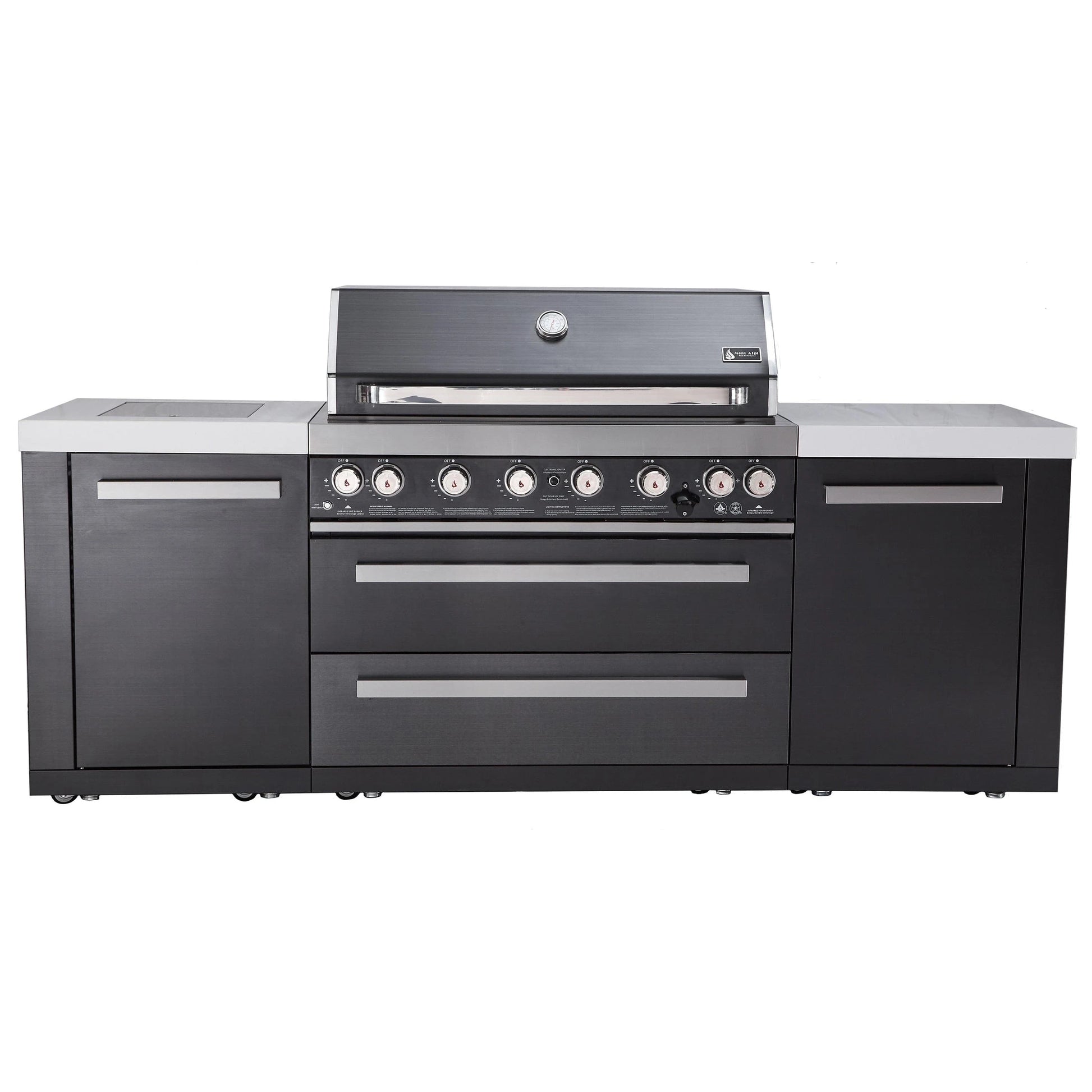 Mont Alpi 8 Foot Black Stainless Steel Outdoor Kitchen // BetterPatio.com