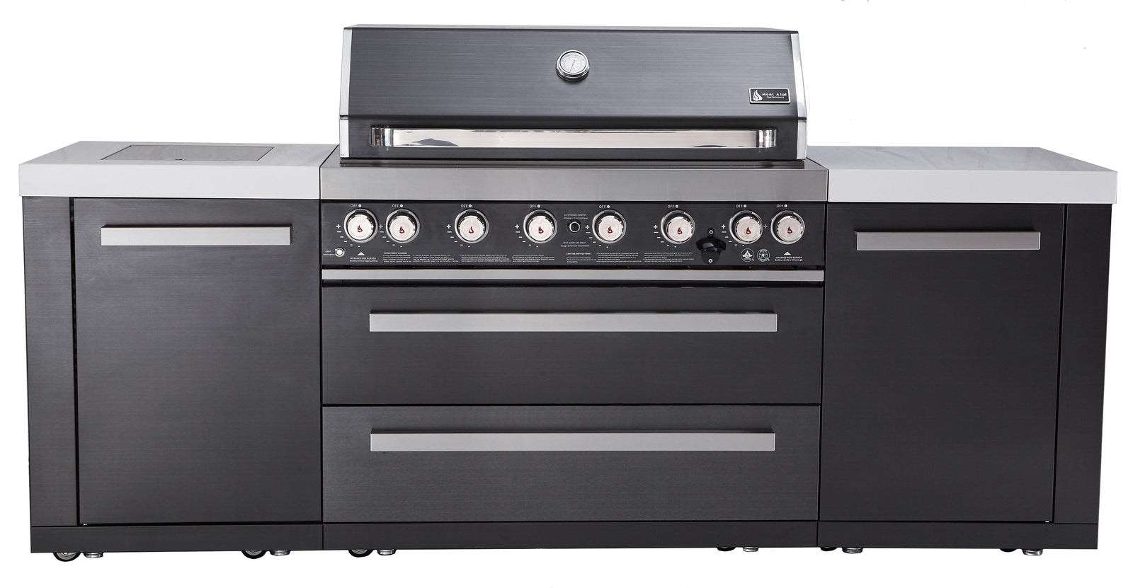 Mont Alpi 8 Foot Black Stainless Steel Outdoor Kitchen // BetterPatio.com