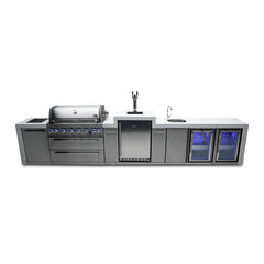 Mont Alpi 805 15-Foot Deluxe Island with a Kegerator, Beverage Center and Fridge Cabinet