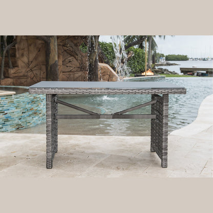 Panama Jack Graphite Rectangular High Coffee Table W/Frost Glass PJO-1601-GRY-RC - BetterPatio.com