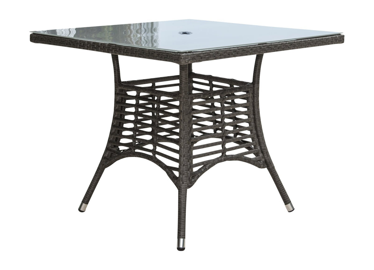 Panama Jack Graphite Square Dining Table 36&quot; W/Frost Glass &amp; Hole PJO-1601-GRY-SQ - BetterPatio.com