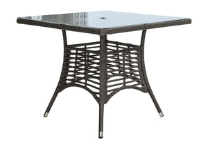 Panama Jack Graphite Square Dining Table 36" W/Frost Glass & Hole PJO-1601-GRY-SQ - BetterPatio.com