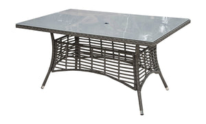 Panama Jack Graphite Rectangular 36" X 60" Table W/Frost Glass & Hole PJO-1601-GRY-RT - BetterPatio.com