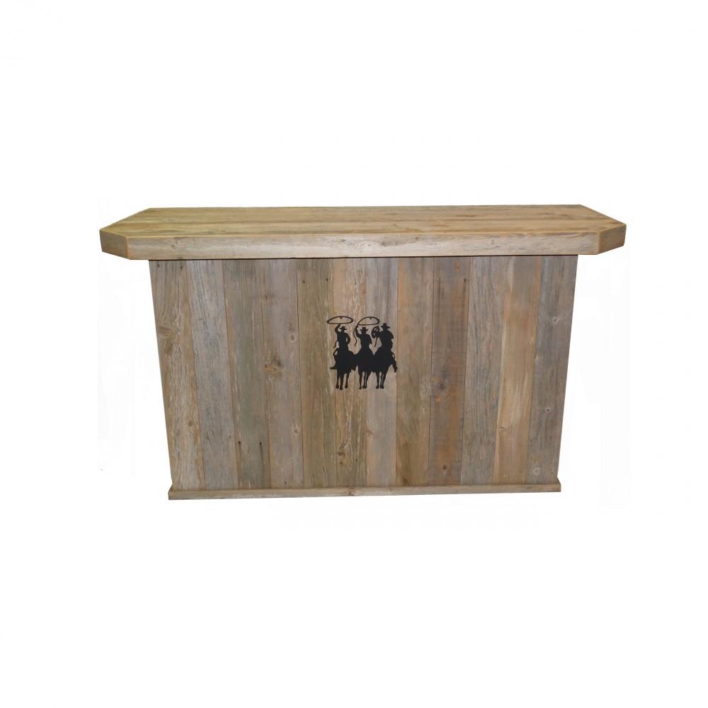 Haggard Rustic Goods Barn Wood Outdoor Bar Double Tres Hombres Black - BetterPatio.com