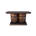 Haggard Rustic Goods Barn Wood Outdoor Wet Bar Double Wine Barrel with Two Door Black