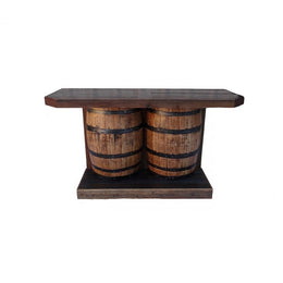 Haggard Rustic Goods Barn Wood Outdoor Wet Bar Double Wine Barrel with Two Door Black