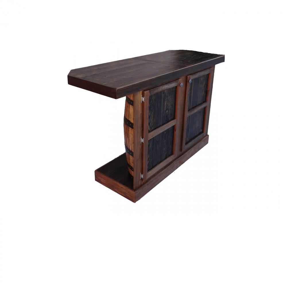 Haggard Rustic Goods Barn Wood Outdoor Wet Bar Double Wine Barrel with Two Door Black - BetterPatio.com