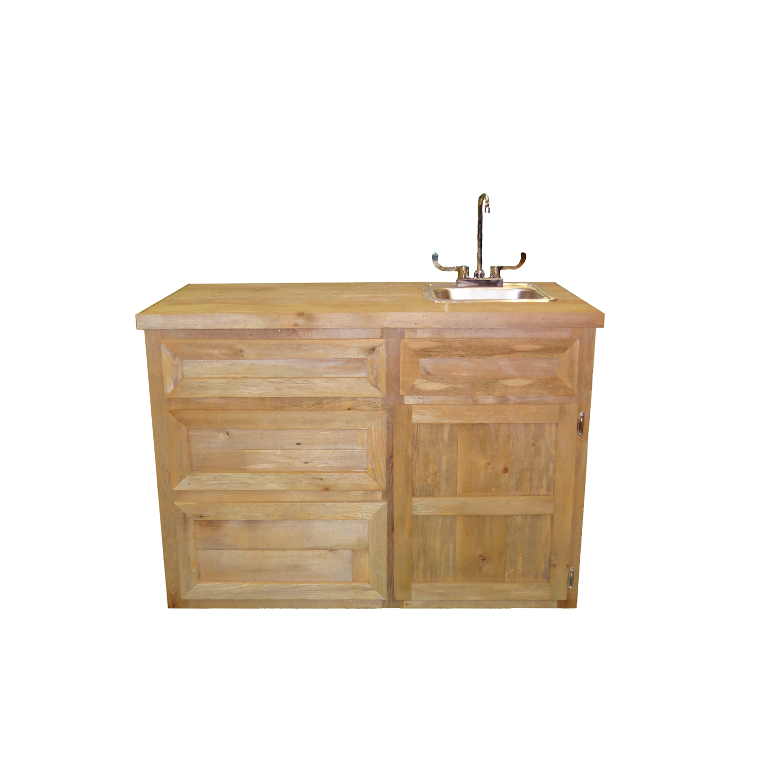 Haggard Rustic Goods Barn Wood Outdoor Bar With Sink - BetterPatio.com