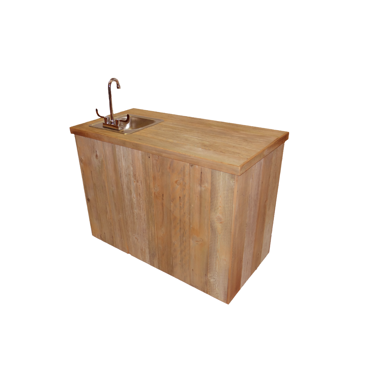 Haggard Rustic Goods Barn Wood Outdoor Wet Bar and Double with Sink and Rust - BetterPatio.com