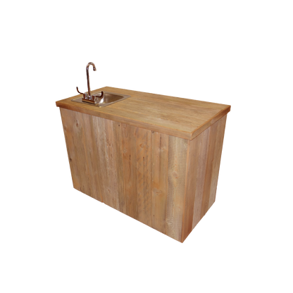 Haggard Rustic Goods Barn Wood Outdoor Wet Bar and Double with Sink and Rust - BetterPatio.com