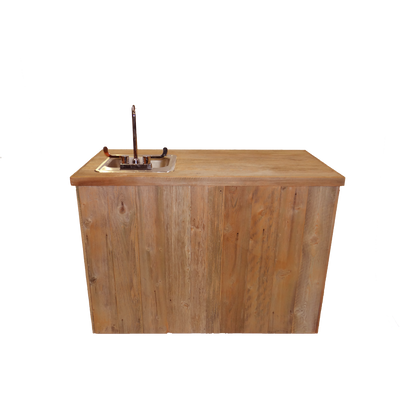 Haggard Rustic Goods Barn Wood Outdoor Wet Bar and Double with Sink and Rust - BetterPatio.com