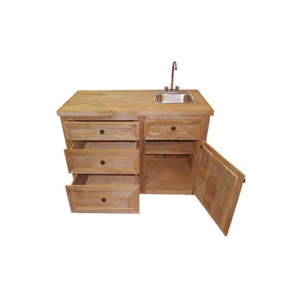 Haggard Rustic Goods Barn Wood Outdoor Wet Bar and Double with Sink and Rust - BetterPatio.com