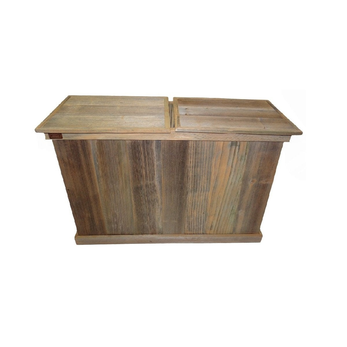Haggard Rustic Goods Barn Wood Trash Can Double Star with Barbed Wire Black - BetterPatio.com
