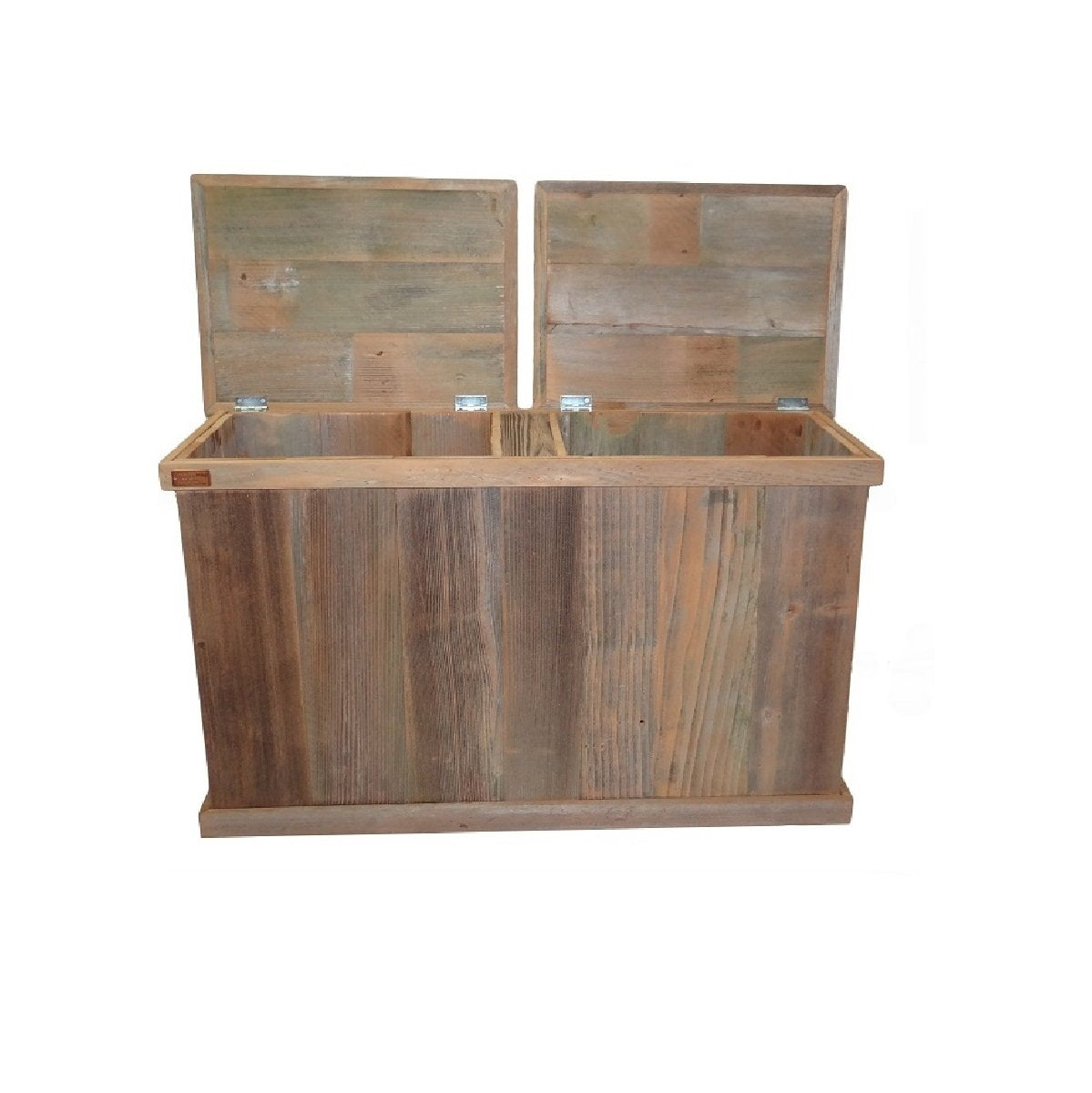 Haggard Rustic Goods Barn Wood Trash Can Double Star with Barbed Wire Black - BetterPatio.com