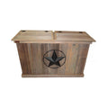 Haggard Rustic Goods Barn Wood Trash Can Double Star with Barbed Wire Black