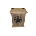Haggard Rustic Goods Barn Wood Trash Can Single Star with Barbed Wire Black