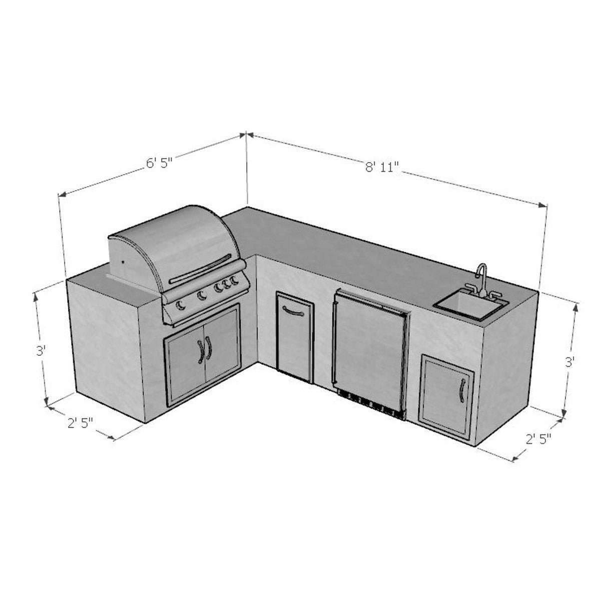 8 Foot DIY L-Shaped Outdoor Kitchen with Blaze Appliances // BetterPatio.com