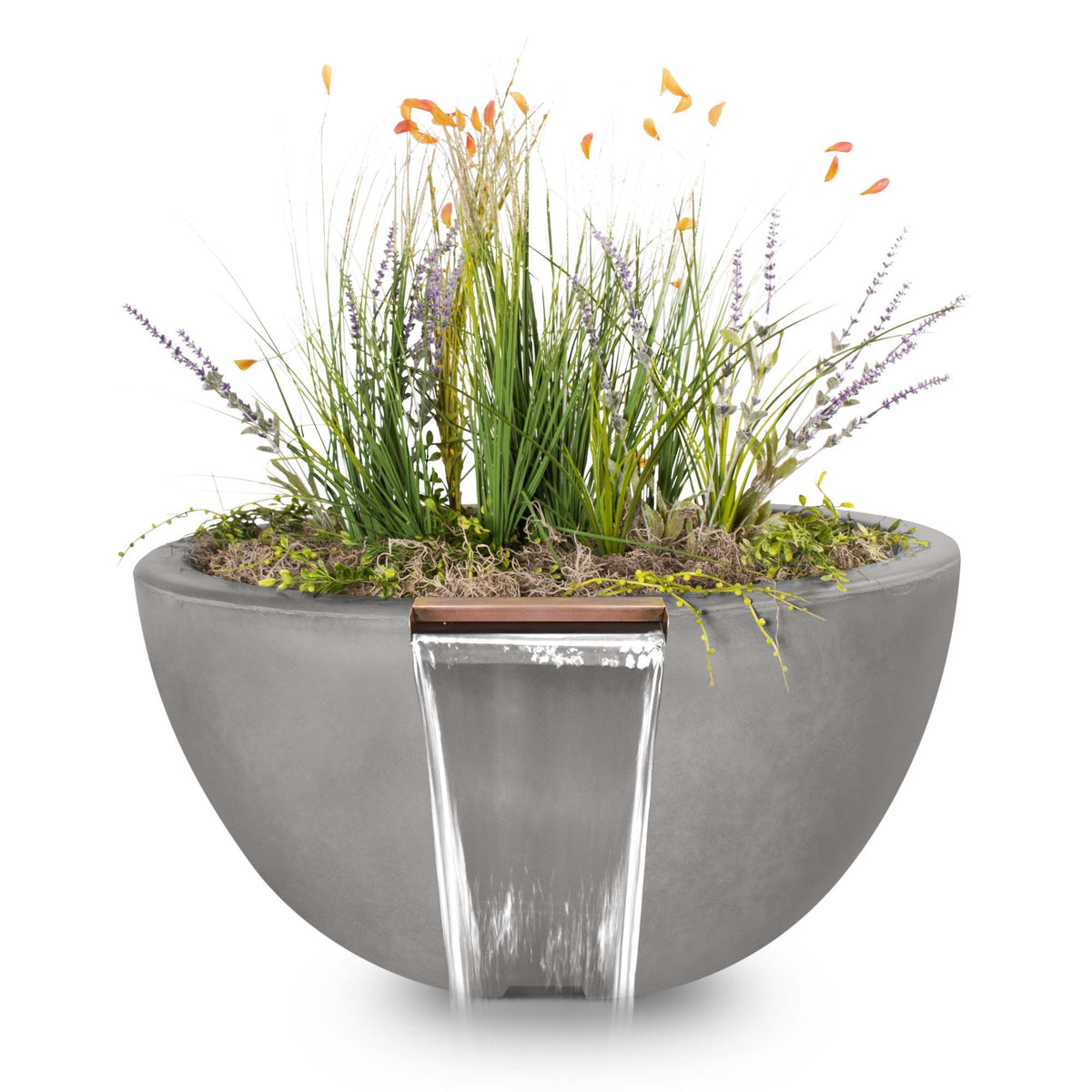 The Outdoor Plus 30" Luna GFRC Planter Bowl with Water