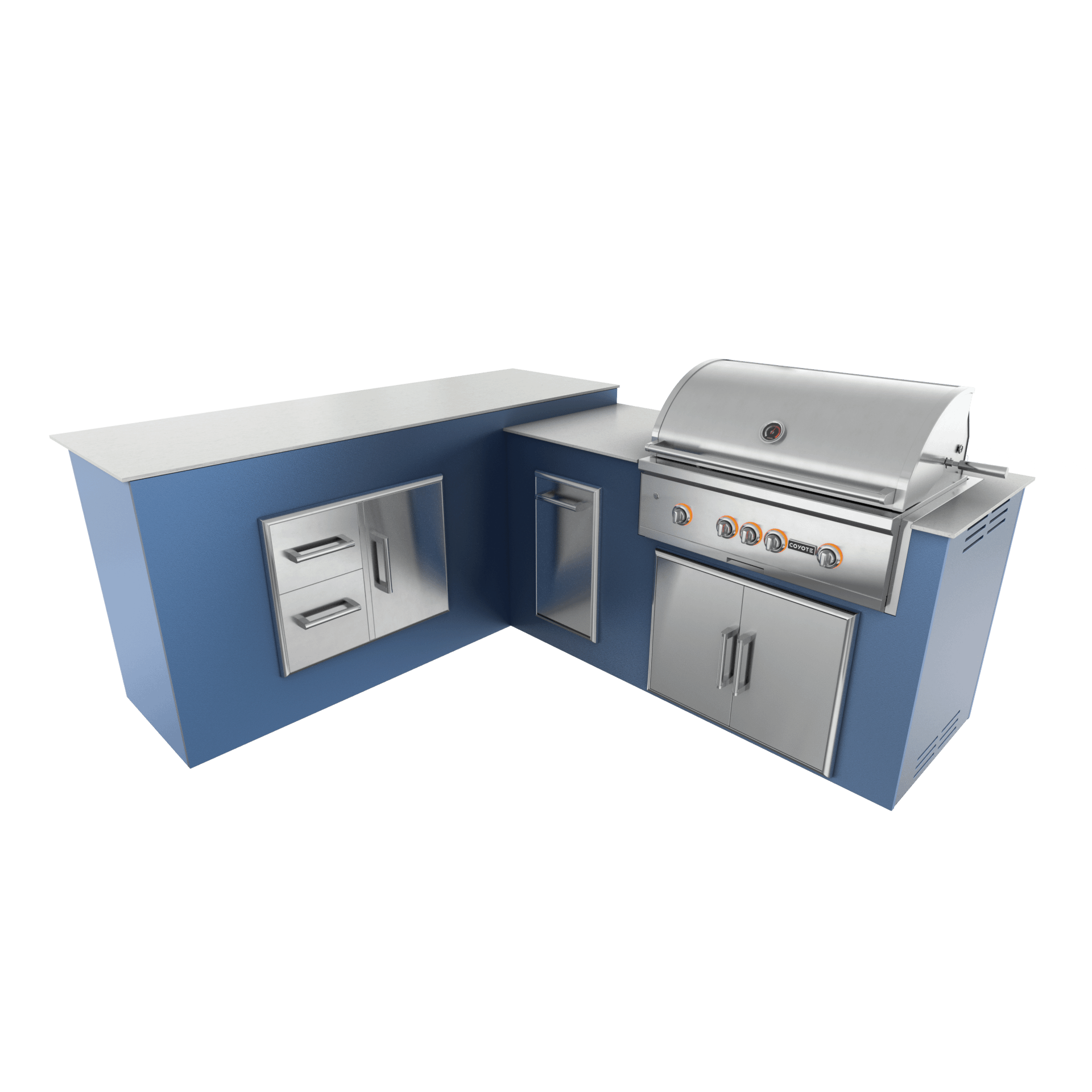 Navy Marine, Double Access Doors - Left, 36" Coyote S Series Grill - Liquid Propane, 36" Coyote S Series Grill - Natural Gas