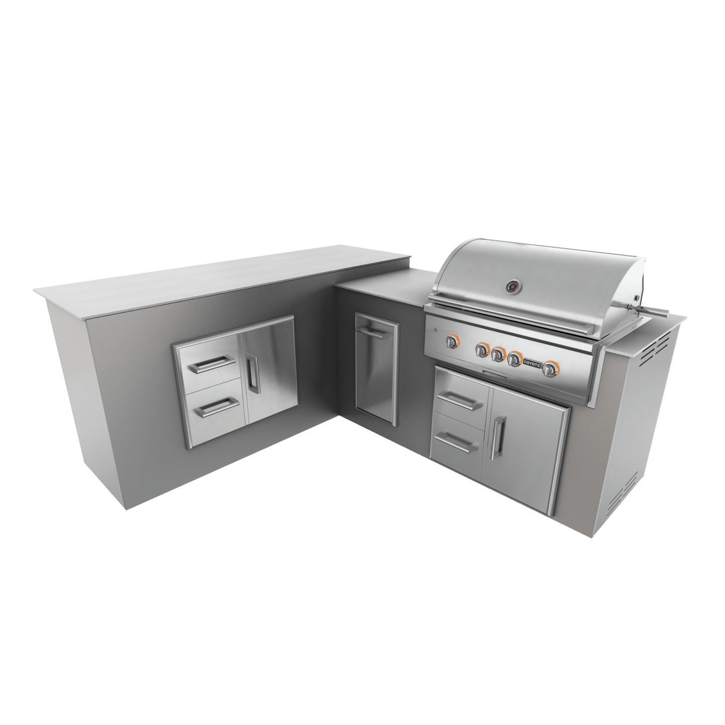 Steel Gray, Drawer Door Storage - Left, 36" Coyote S Series Grill - Liquid Propane, 36" Coyote S Series Grill - Natural Gas