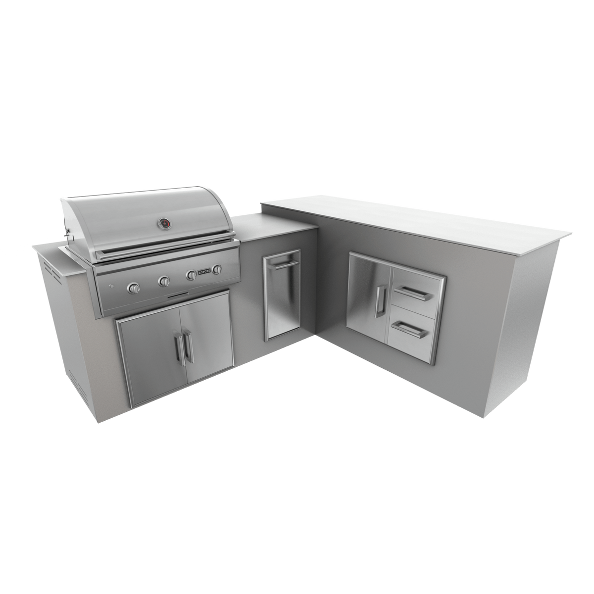 Steel Gray, Double Access Doors - Right, 36" Coyote C Series Grill - Liquid Propane, 36" Coyote C Series Grill - Natural Gas