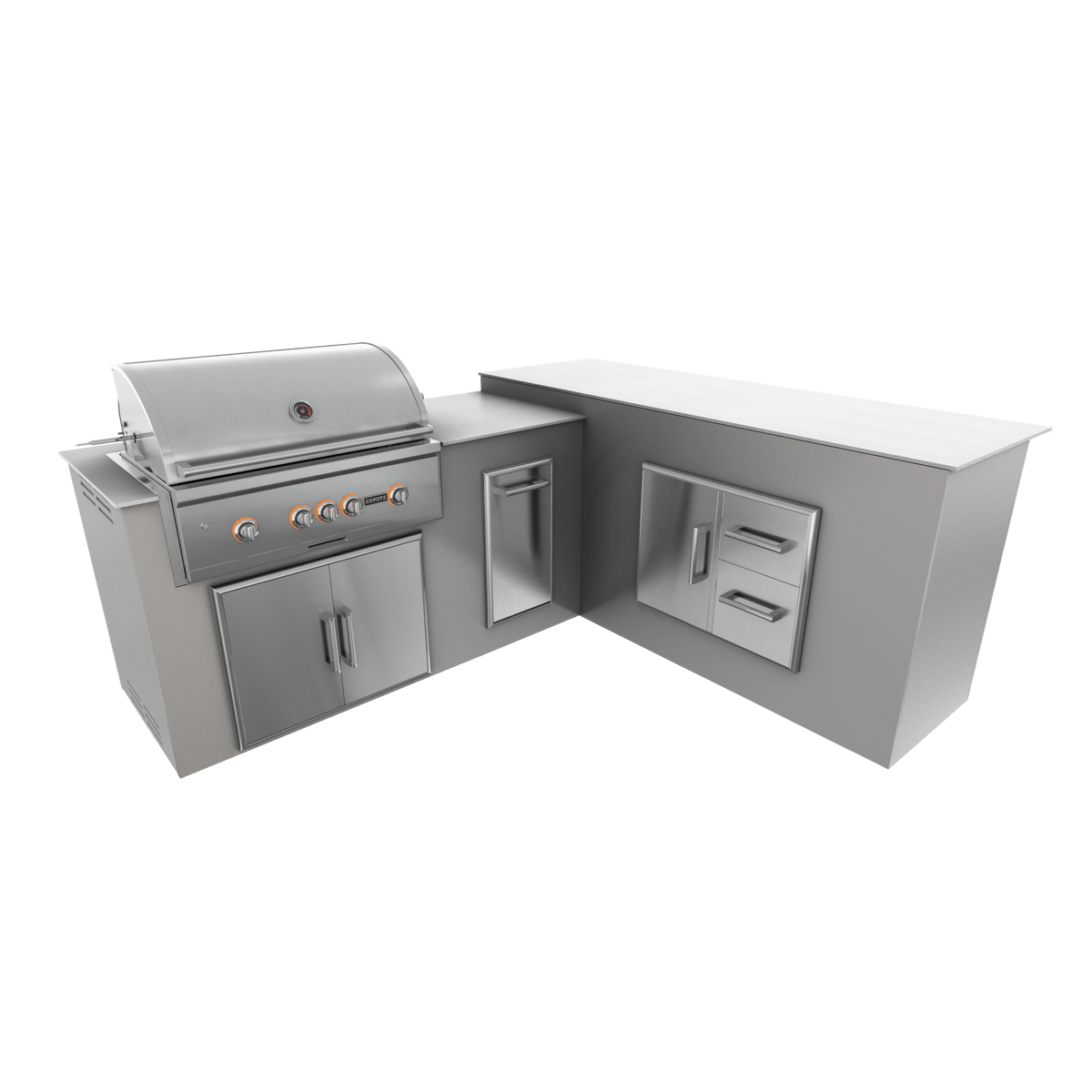 Steel Gray, Double Access Doors - Right, 36" Coyote S Series Grill - Liquid Propane, 36" Coyote S Series Grill - Natural Gas