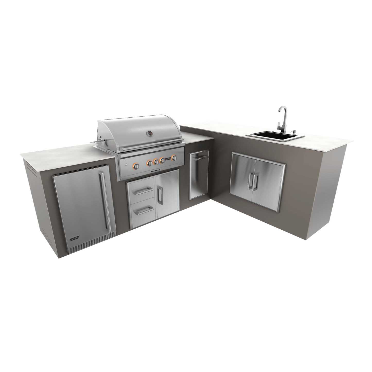 Nordic Gray, Drawer Door Storage - Right, 36" Coyote S Series Grill - Liquid Propane, 36" Coyote S Series Grill - Natural Gas